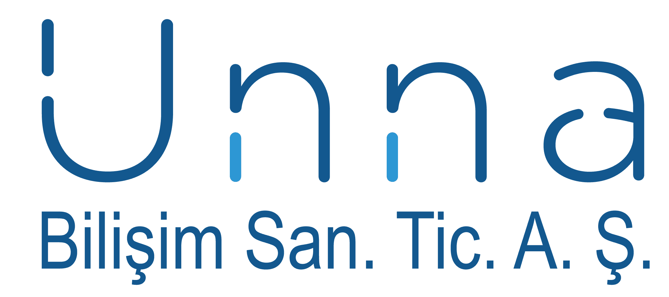 Unna Bilişim San. Tic. A.Ş. logosu, mavi